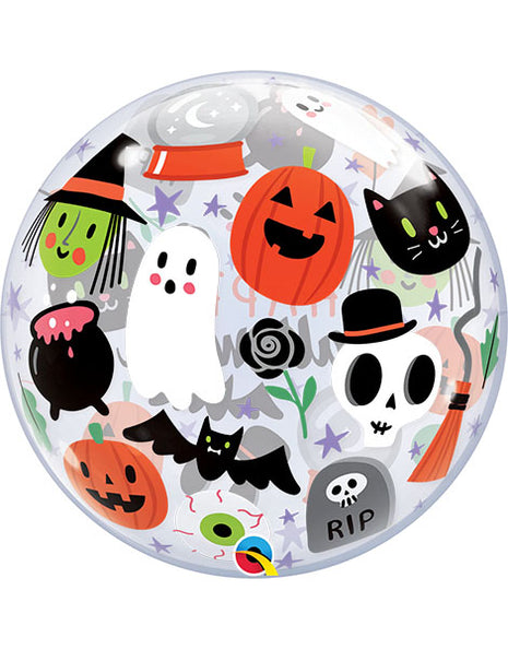 Globo de burbujas Qualatex Happy Halloween Everything de 22 pulgadas