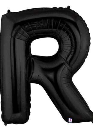 34in Betallic Black Letter R Megaloons - Joker Party Supply