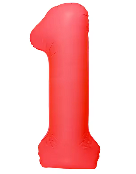 Globo número 1 rojo neón DecoChamp de 34 pulgadas