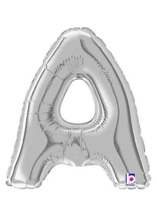 7in Betallic Air-Filled Silver Letter A Megaloons JR