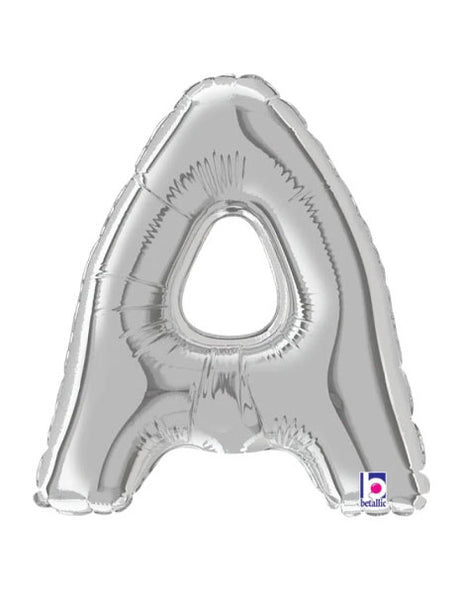 7in Betallic Air-Filled Silver Letter A Megaloons JR