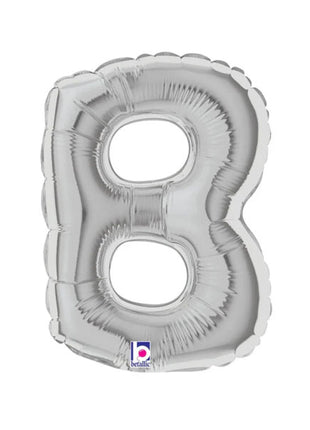 7in Betallic Air-Filled Silver Letter B Megaloons JR