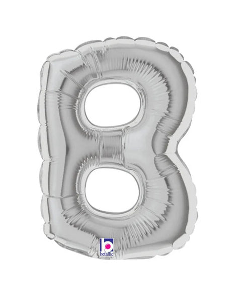 7in Betallic Air-Filled Silver Letter B Megaloons JR