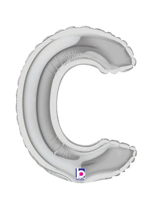 7in Betallic Air-Filled Silver Letter C Megaloons JR