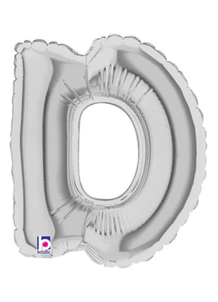 7in Betallic Air-Filled Silver Letter D Megaloons JR