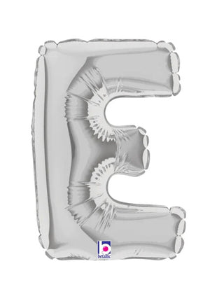7in Betallic Air-Filled Silver Letter E Megaloons JR