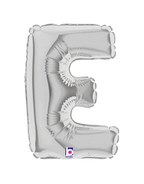 7in Betallic Air-Filled Silver Letter E Megaloons JR