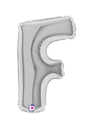 7in Betallic Air-Filled Silver Letter F Megaloons JR