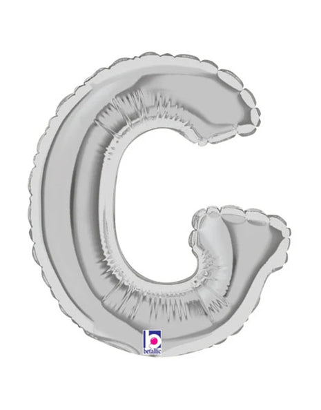 7in Betallic Air-Filled Silver Letter G Megaloons JR