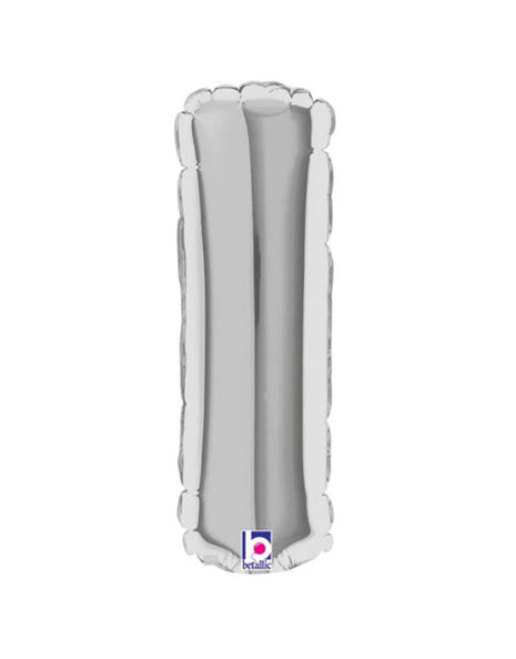 7in Betallic Air-Filled Silver Letter I Megaloons JR