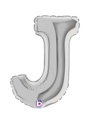 7in Betallic Air-Filled Silver Letter J Megaloons JR