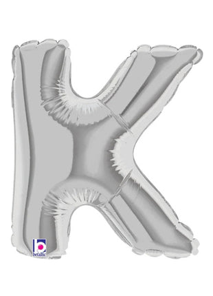 7in Betallic Air-Filled Silver Letter K Megaloons JR