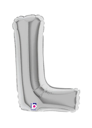 7in Betallic Air-Filled Silver Letter L Megaloons JR
