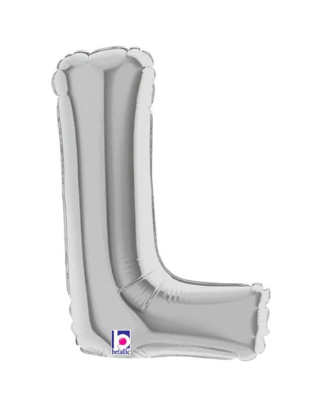 7in Betallic Air-Filled Silver Letter L Megaloons JR