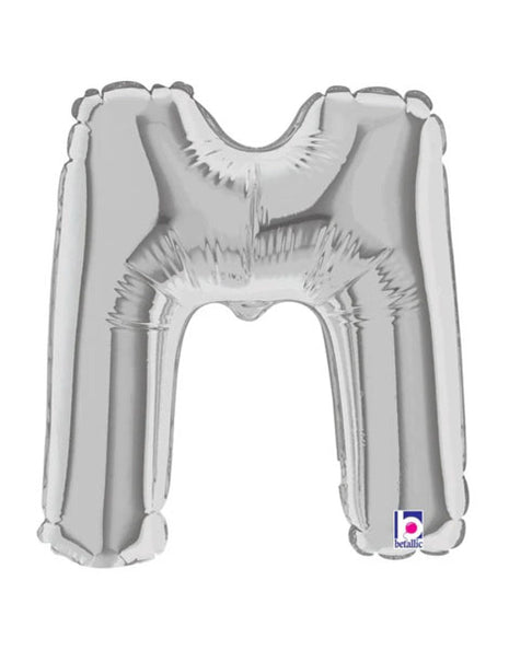7in Betallic Air-Filled Silver Letter M Megaloons JR