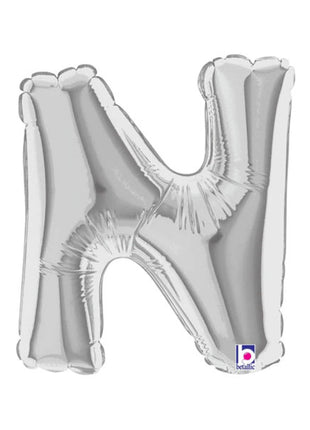 7in Betallic Air-Filled Silver Letter N Megaloons JR