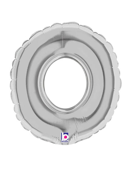 7in Betallic Air-Filled Silver Letter O Megaloons JR