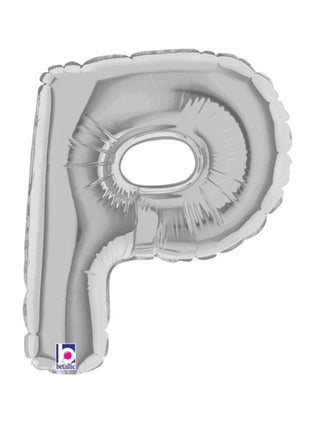 7in Betallic Air-Filled Silver Letter P Megaloons JR