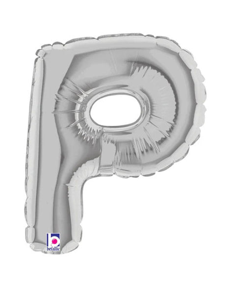 7in Betallic Air-Filled Silver Letter P Megaloons JR