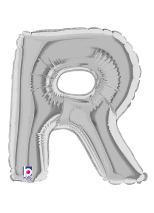 7in Betallic Air-Filled Silver Letter R Megaloons JR