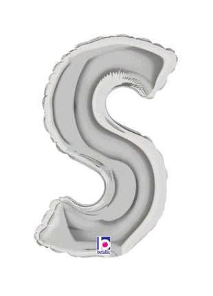 7in Betallic Air-Filled Silver Letter S Megaloons JR
