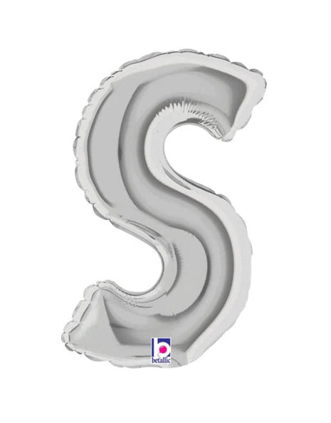 7in Betallic Air-Filled Silver Letter S Megaloons JR