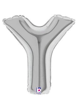 7in Betallic Air-Filled Silver Letter Y Megaloons JR