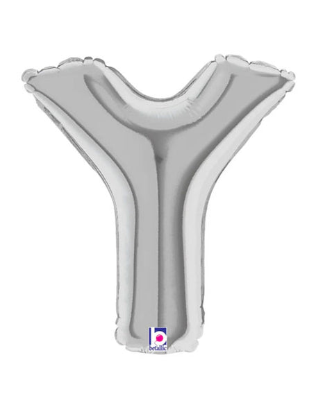 7in Betallic Air-Filled Silver Letter Y Megaloons JR