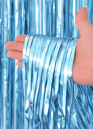 SoNice Light Blue Foil Curtain 8ft