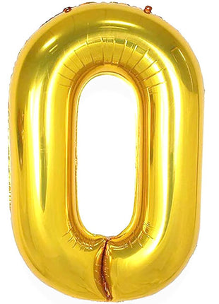 34in Trico Gold Number 0 Balloon - Joker Party Supply