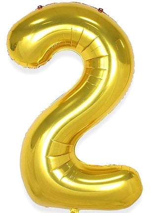 34in Trico Gold Number 2 Balloon - Joker Party Supply