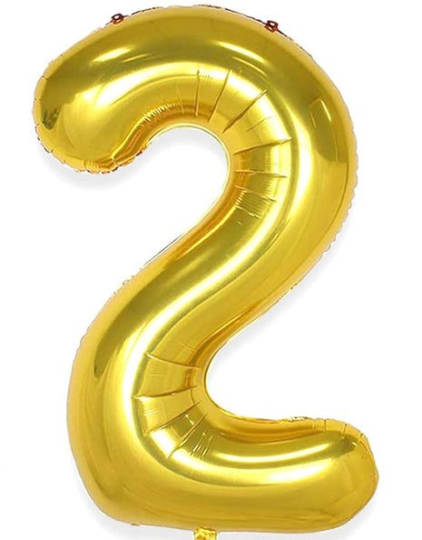 34in Trico Gold Number 2 Balloon - Joker Party Supply