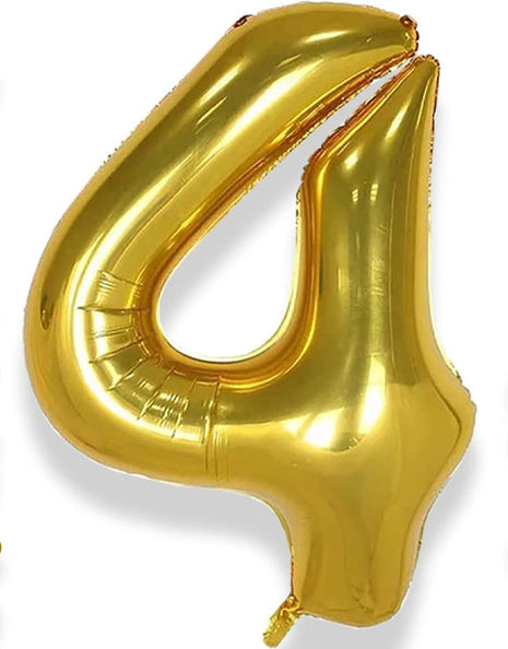 34in Trico Gold Number 4 Balloon - Joker Party Supply