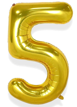 34in Trico Gold Number 5 Balloon - Joker Party Supply