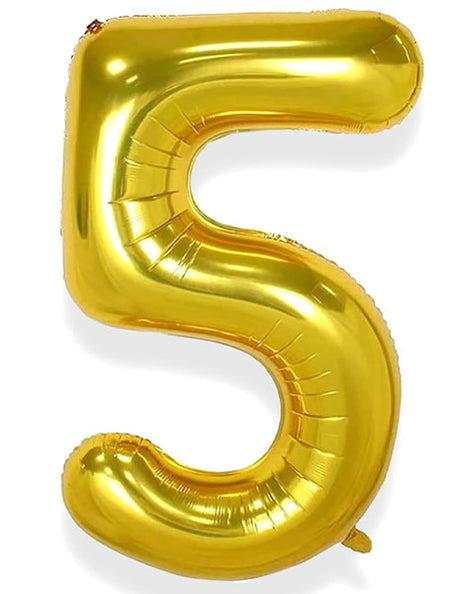 34in Trico Gold Number 5 Balloon - Joker Party Supply