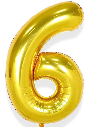 34in Trico Gold Number 6 Balloon - Joker Party Supply