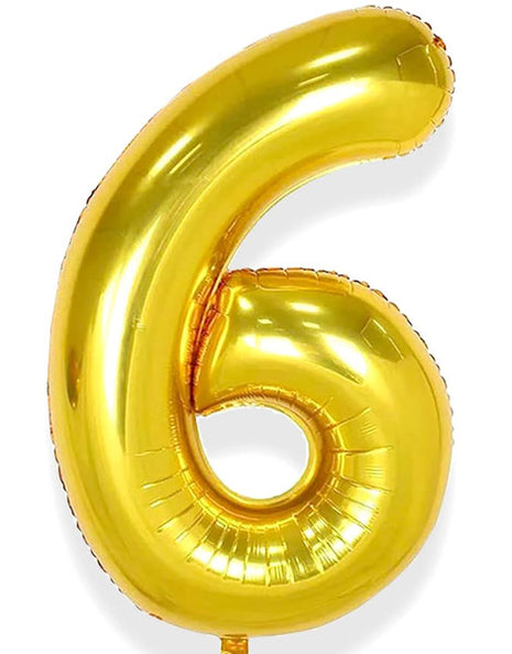 34in Trico Gold Number 6 Balloon - Joker Party Supply
