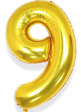 34in Trico Gold Number 9 Balloon - Joker Party Supply