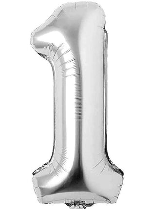 34in Trico Silver Number 1 Balloon - Joker Party Supply