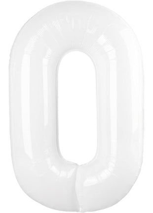 34in Trico White Number 0 Balloon - Joker Party Supply