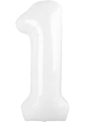 34in Trico White Number 1 Balloon - Joker Party Supply