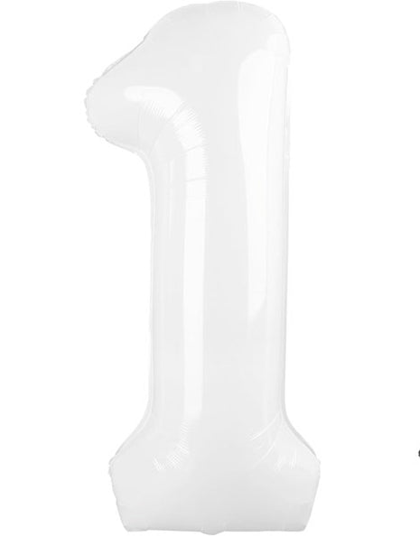 34in Trico White Number 1 Balloon - Joker Party Supply
