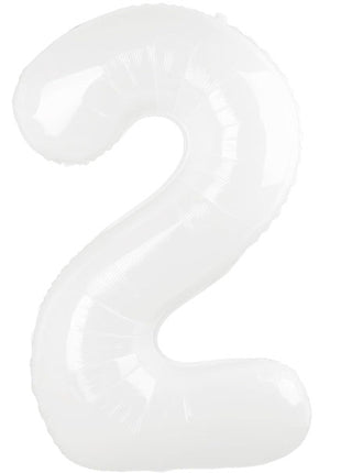 34in Trico White Number 2 Balloon - Joker Party Supply
