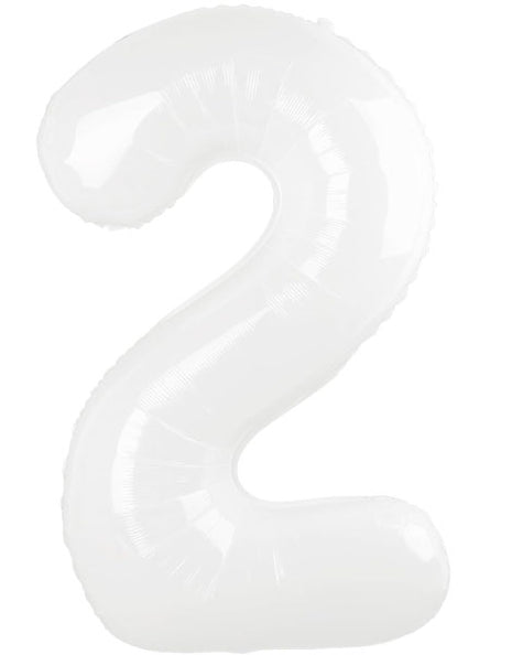 34in Trico White Number 2 Balloon - Joker Party Supply