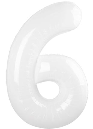 34in Trico White Number 6 Balloon - Joker Party Supply
