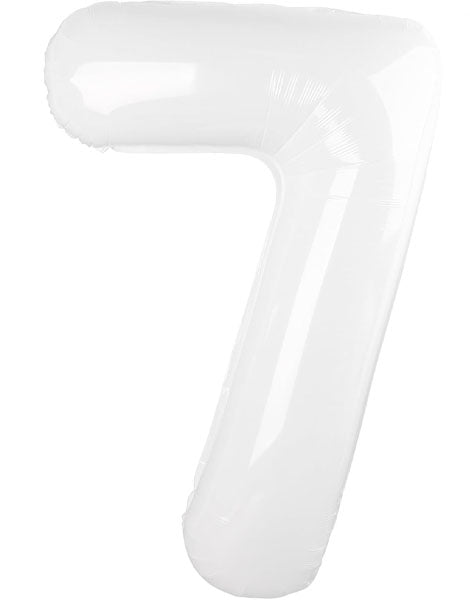 34in Trico White Number 7 Balloon - Joker Party Supply
