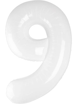 34in Trico White Number 9 Balloon - Joker Party Supply