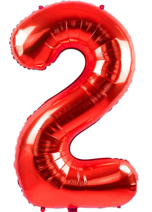 34in Trico Red Number 2 Balloon - Joker Party Supply
