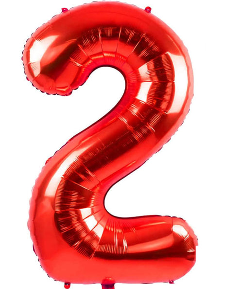 34in Trico Red Number 2 Balloon - Joker Party Supply