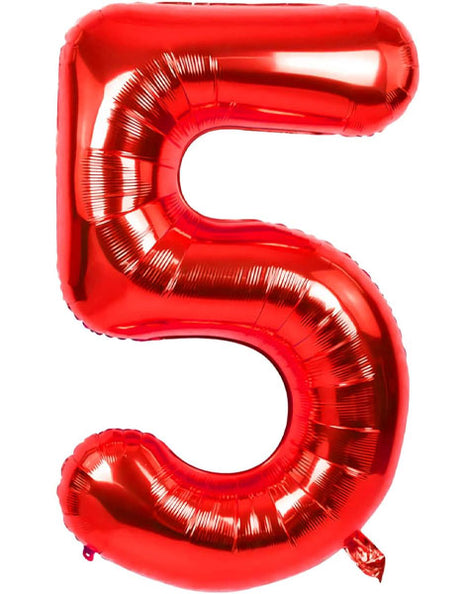 34in Trico Red Number 5 Balloon - Joker Party Supply